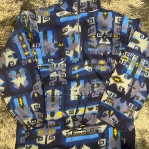 Blue and Gray Patterned Teddy Jacket